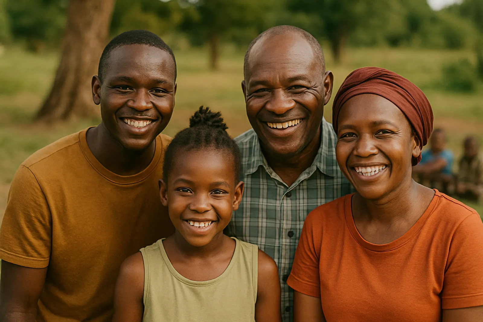 Community members smiling outdoors
