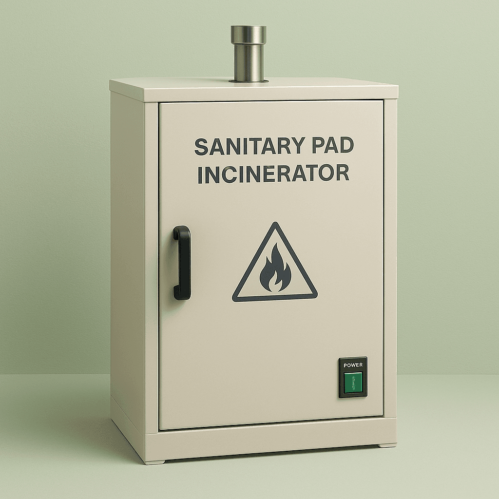 Compact sanitary pad incinerator unit